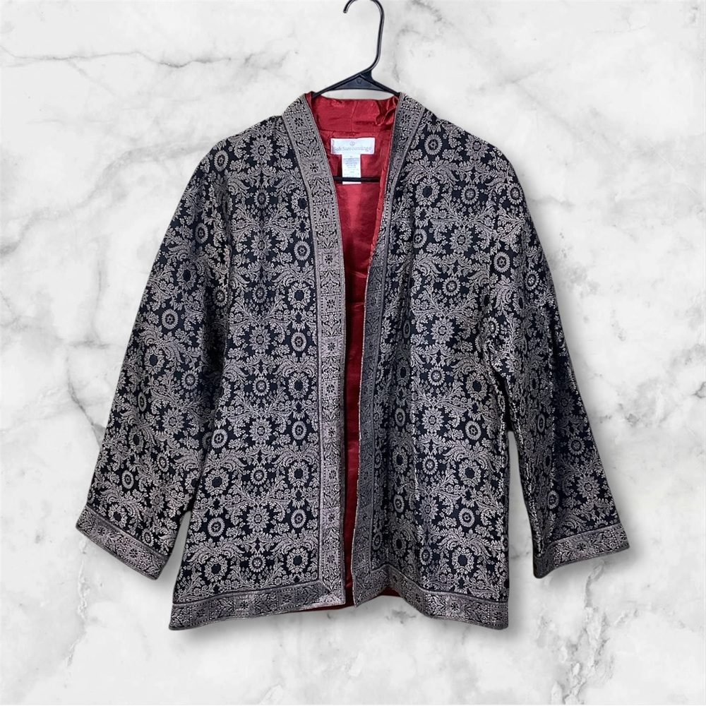 Soft Surroundings Kimono Jacket Medium Metallic